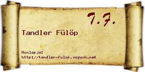 Tandler Fülöp névjegykártya